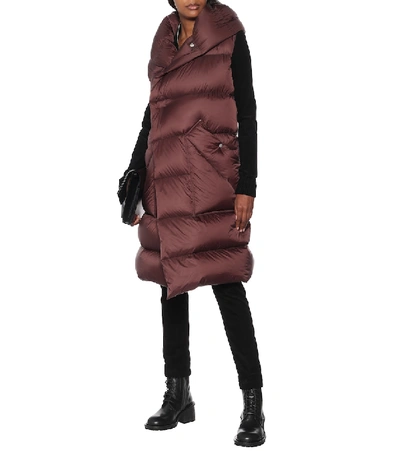 Shop Rick Owens Liner Sleeveless Down Puffer Coat In Purple