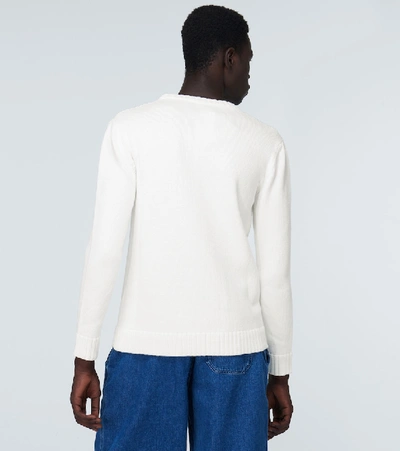 Shop Loewe Intarsia Stitch Sweater In White