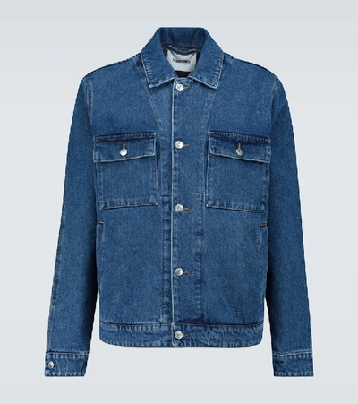 Shop Nanushka Boxy-fit Denim Jacket In Blue