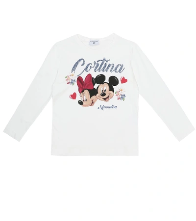 Shop Monnalisa X Disney® Stretch-cotton Top In White