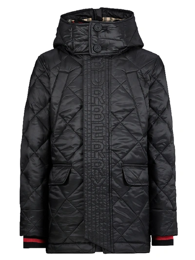 Shop Burberry Kids Coat For Boys In Black