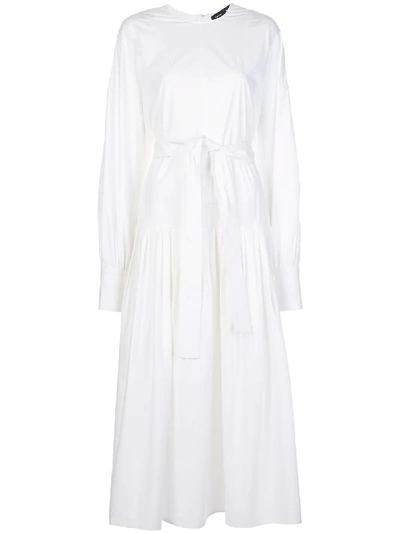 Shop Proenza Schouler Poplin Belted Waist Dress In White