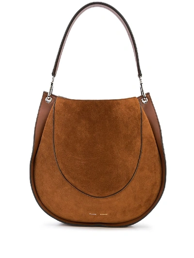 Shop Proenza Schouler Large Arch Suede Shoulder Bag In Brown