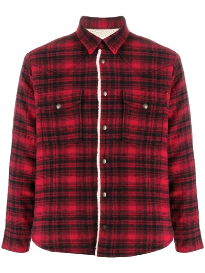 Shop Saint Laurent Western-style Shirt Jacket In Red