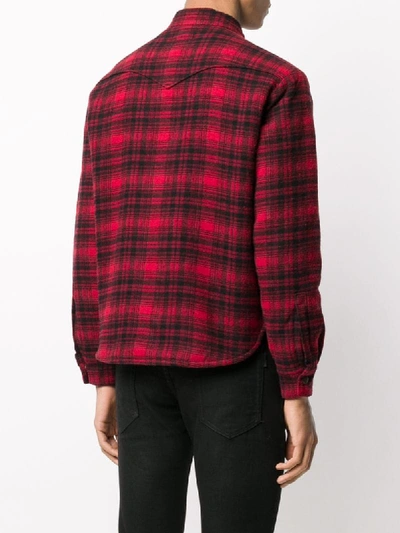 Shop Saint Laurent Western-style Shirt Jacket In Red