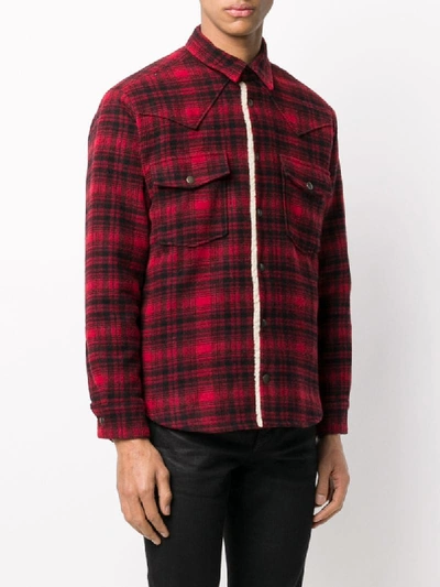 Shop Saint Laurent Western-style Shirt Jacket In Red