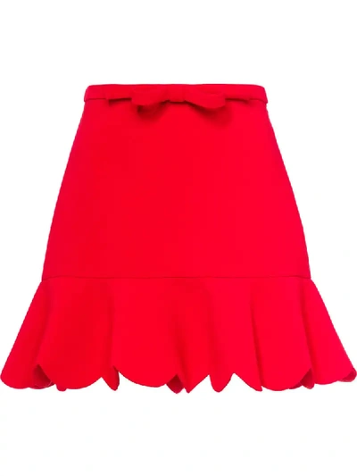 Shop Miu Miu Faille Cady Skirt In Red