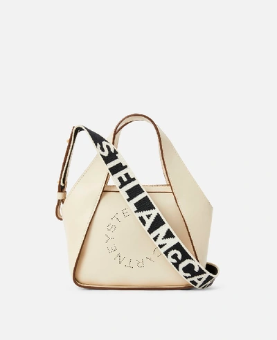 Shop Stella Mccartney Mini Stella Logo Cross Body Bag In White
