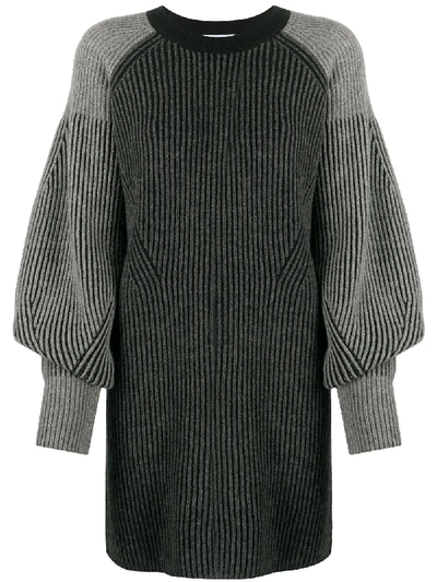Shop Kenzo Ribbed Sweater Dress In Black