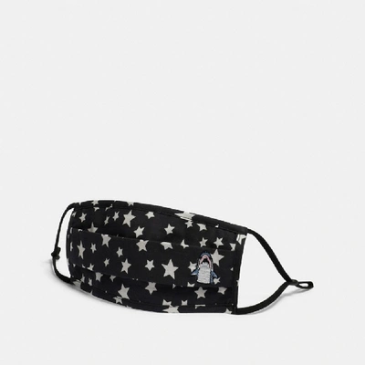 Shop Coach Sharky Face Mask With Star Print In Black