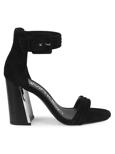 Shop Calvin Klein Rochanda Ankle Strap Sandals In Black