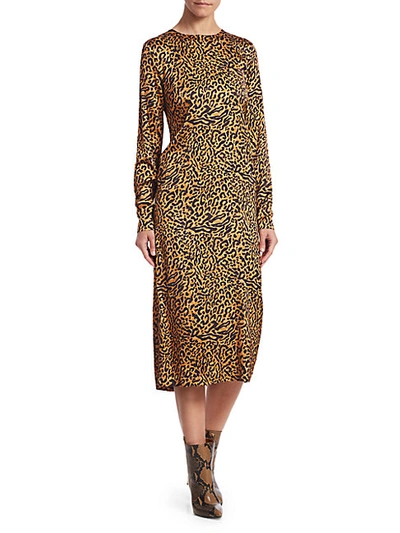 Shop Andamane Women's Beulah Leopard-print Midi Dress In Leopard Beige
