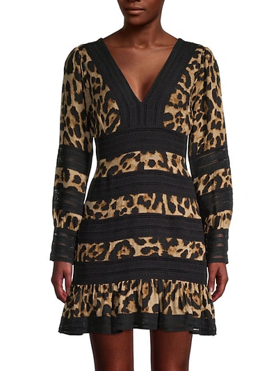 Shop Allison New York Leopard-print Lace Trim Dress In Leopard Print
