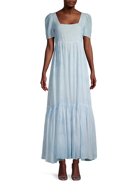 cotton empire waist maxi dress