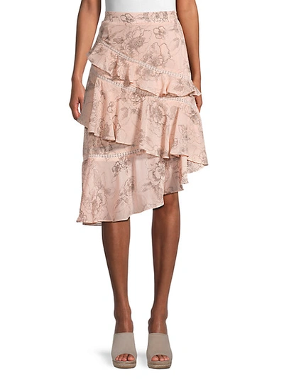 Shop Allison New York Women's Floral Ruffle Skirt In Rose Floral