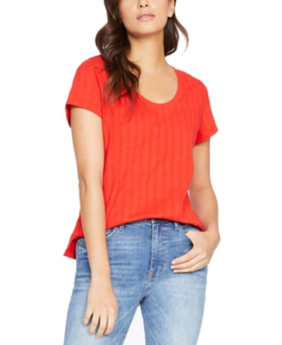 Shop Sanctuary Ruby Scoop Textured T-shirt In Bright Red