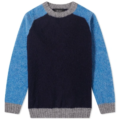 Shop Howlin' Megatron Man Colour Block Crew Knit In Blue