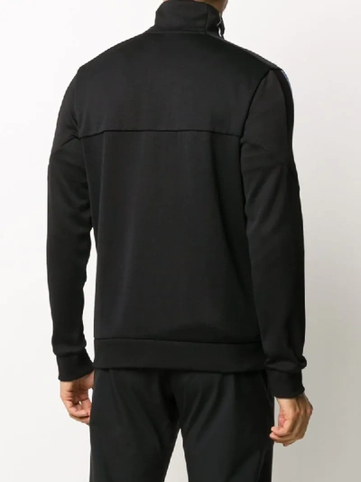 Shop Hugo Boss Long-sleeved Zipped Up Sweater In Black