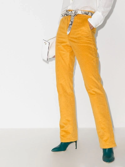 Shop See By Chloé Corduroy Bootcut Trousers In Yellow