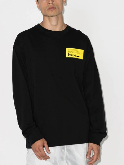 Shop Nike Ispa Cotton Sweatshirt In Black