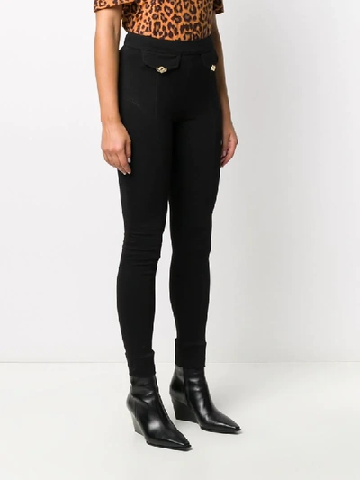 Shop Versace Jeans Couture High-waisted Skinny Trousers In Black