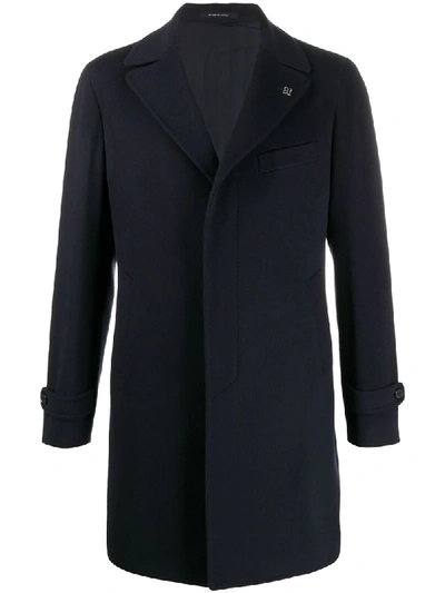 Shop Tagliatore Single Breasted Coat In Blue