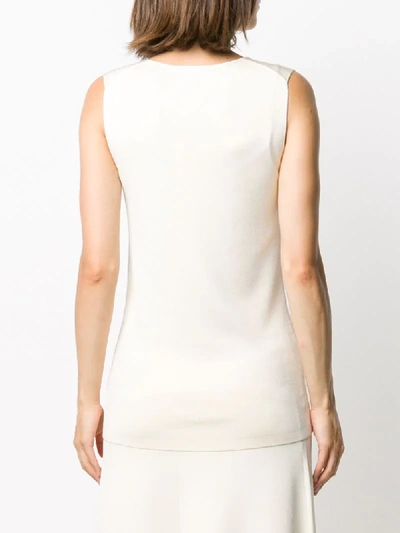 Shop Joseph V-neck Knitted Vest Top In Neutrals