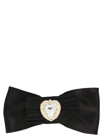 Shop Alessandra Rich Heart Hair Pin In Black