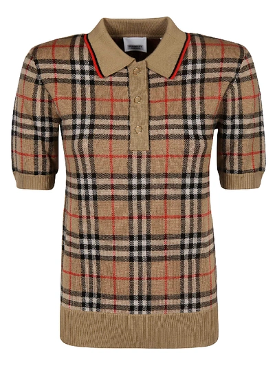 Shop Burberry Chatterton Polo Shirt In Archive Beige