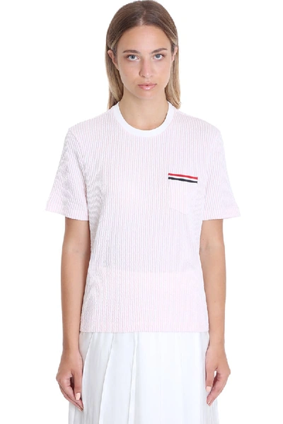 Shop Thom Browne T-shirt In Rose-pink Cotton