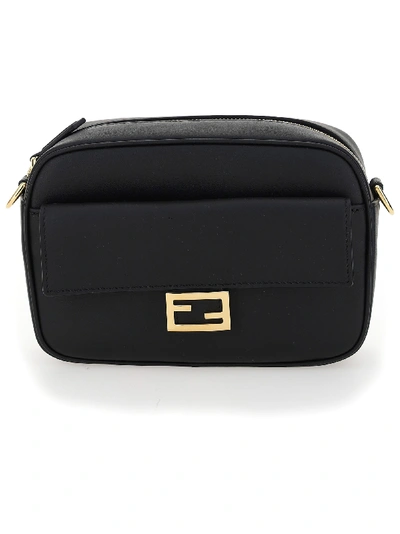 Shop Fendi Black Leather Mini-bag In Nero/oro