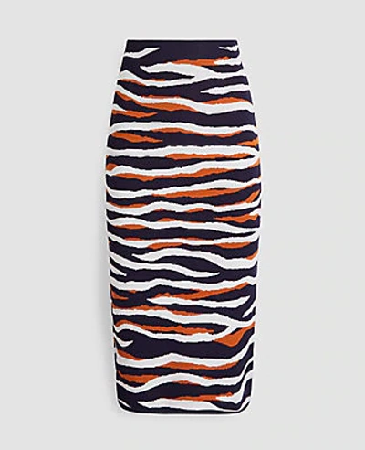 Shop Ann Taylor Tiger Print Sweater Pencil Skirt In Night Sky