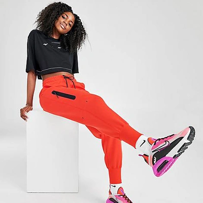 Shop Nike Women's Sportswear Tech Fleece Jogger Pants In Red
