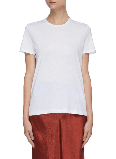 Shop Ninety Percent Classic Crewneck Cotton T-shirt In White