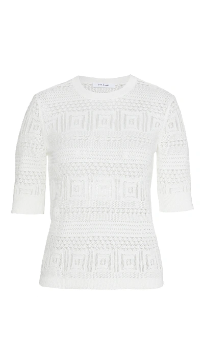 Shop Frame Open Stitch 70s Sweater In Off White