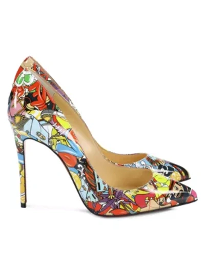 Shop Christian Louboutin Pigalle Follies 100 Patent Leather Pumps In Multi