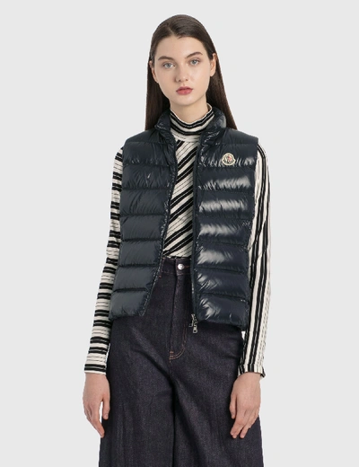 Shop Moncler Down Gilet In Blue