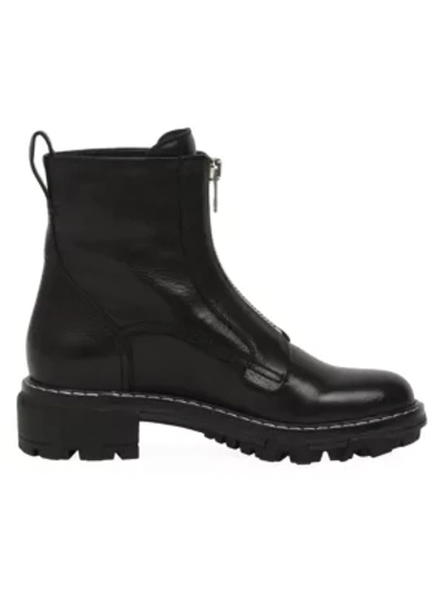 Shop Rag & Bone Shiloh Zip Leather Combat Boots In Black