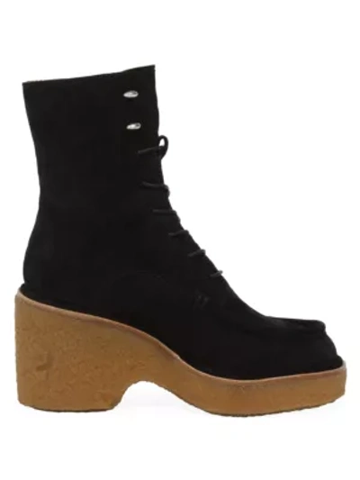 Shop Rag & Bone Women's Scout Suede Wedge Platform Boots In Black