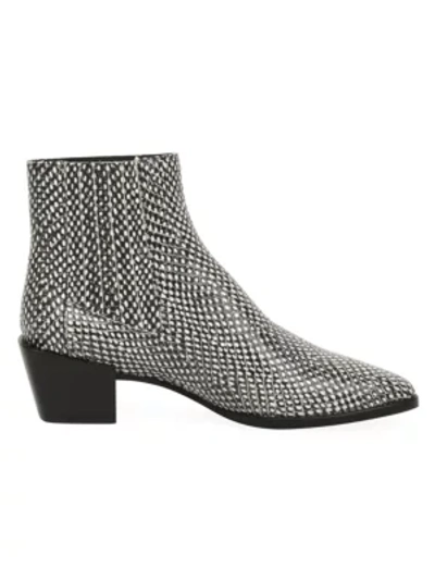 Shop Rag & Bone Rover Snakeskin-embossed Leather Ankle Boots In Black