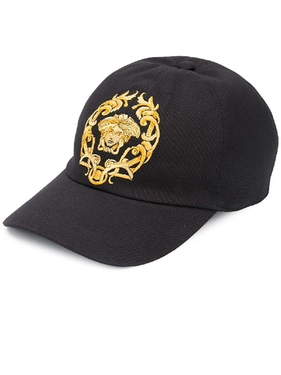 Shop Versace Baseball Cap In Black