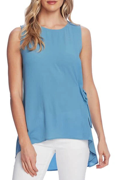 Shop Vince Camuto Side Tie Sleeveless High Low Blouse In Rapture Blue