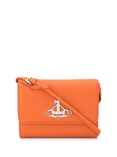 Shop Vivienne Westwood Johanna Vegan Crossbody Bag In Orange