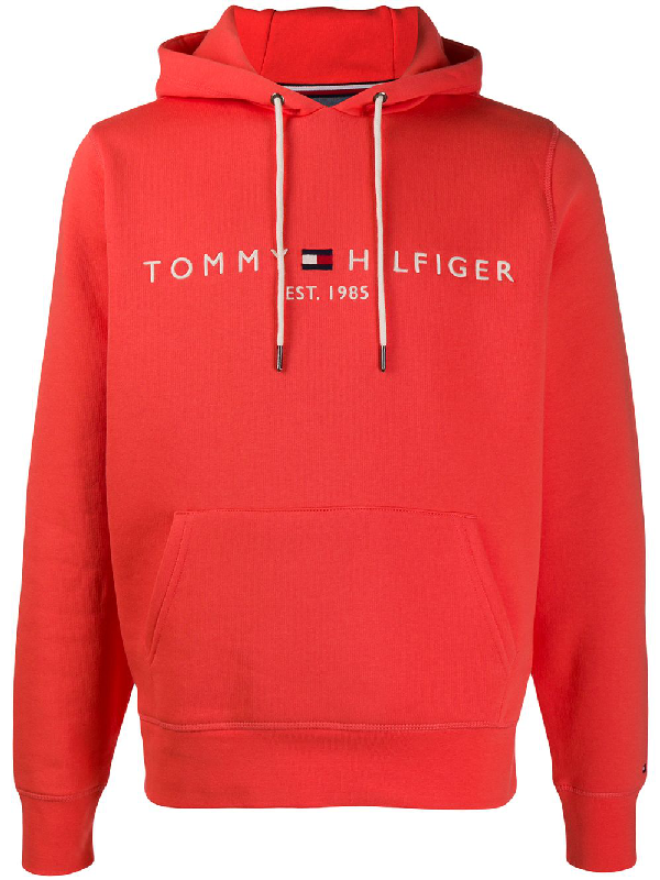 Tommy Hilfiger Long Sleeve Printed Hoodie In Orange | ModeSens