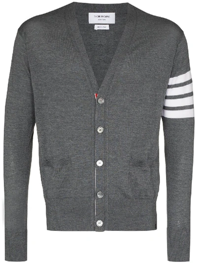 Shop Thom Browne 4-bar Cardigan In Grey