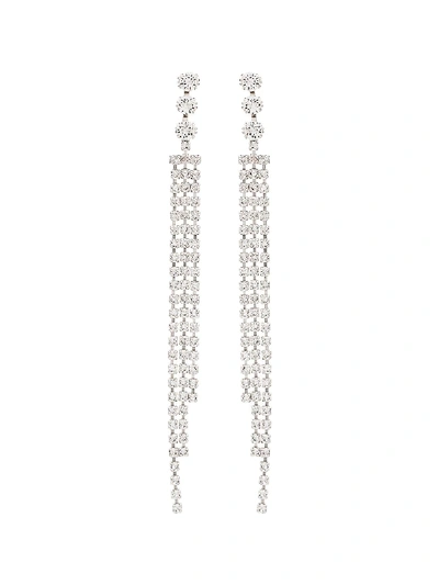 Shop Isabel Marant Crystal-fringe Drop Earrings In Silver