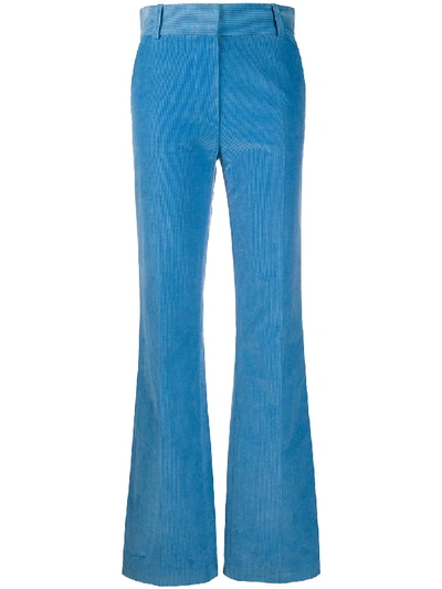 Shop Victoria Beckham High-waisted Flared Trousers In Blue