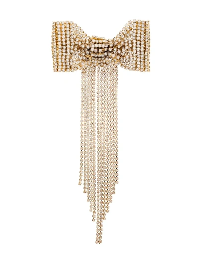 Shop Rosantica Crystal Bow Hair Clip In Gold