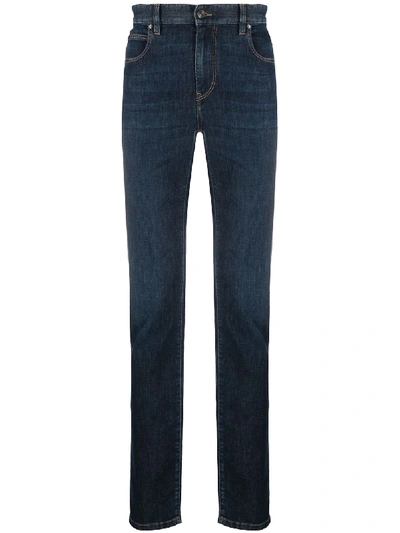 Shop Ermenegildo Zegna Slim-fit Mid-rise Jeans In Blue