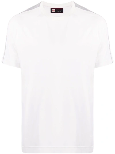 Shop Ermenegildo Zegna Panelled Cotton T-shirt In Nude